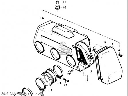 AIR CLEANER (GT750L - GT750 1973 1974 1975 1976 1977 (K) (L) (M) (A) (B) USA (E03)