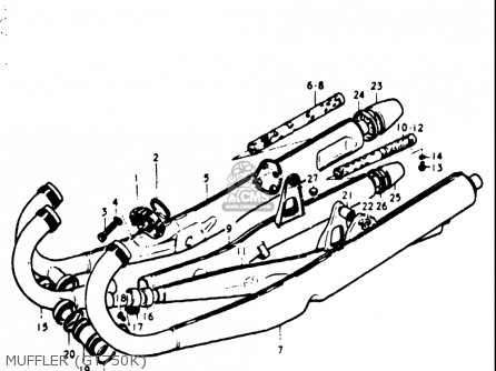 MUFFLER (GT750K) - GT750 1973 1974 1975 1976 1977 (K) (L) (M) (A) (B) USA (E03)