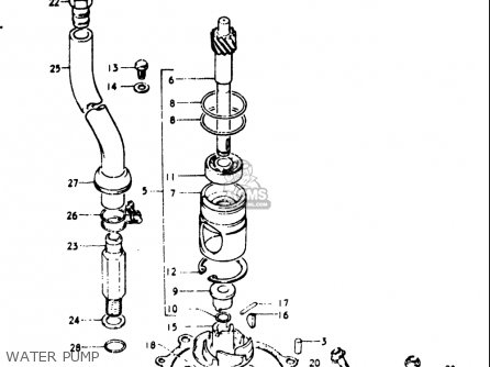 WATER PUMP - GT750 1973 1974 1975 1976 1977 (K) (L) (M) (A) (B) USA (E03)
