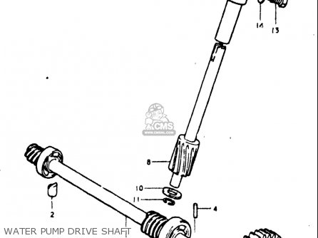 WATER PUMP DRIVE SHAFT - GT750 1973 1974 1975 1976 1977 (K) (L) (M) (A) (B) USA (E03)
