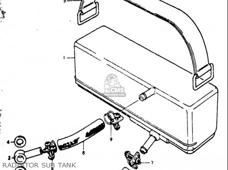 RADIATOR SUB TANK - GT750 1973 1974 1975 1976 1977 (K) (L) (M) (A) (B) USA (E03)