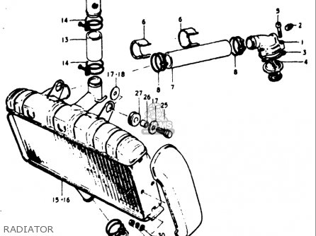 RADIATOR - GT750 1973 1974 1975 1976 1977 (K) (L) (M) (A) (B) USA (E03)