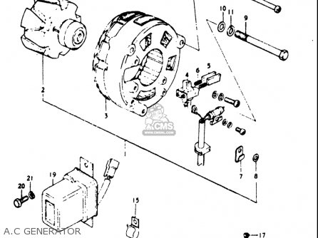 A.C GENERATOR - GT750 1973 1974 1975 1976 1977 (K) (L) (M) (A) (B) USA (E03)