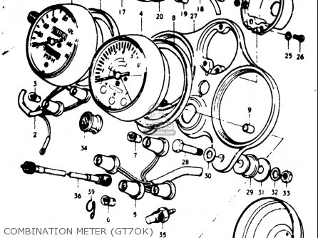 COMBINATION METER (GT7OK) - GT750 1973 1974 1975 1976 1977 (K) (L) (M) (A) (B) USA (E03)