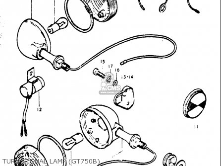 TURN SIGNAL LAMP (GT750B) - GT750 1973 1974 1975 1976 1977 (K) (L) (M) (A) (B) USA (E03)