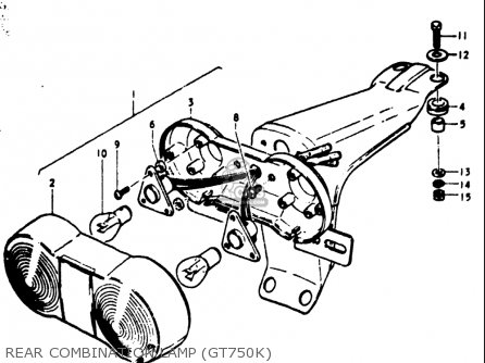 REAR COMBINATION LAMP (GT750K) - GT750 1973 1974 1975 1976 1977 (K) (L) (M) (A) (B) USA (E03)