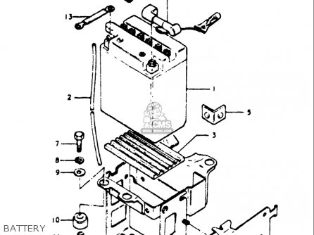 BATTERY - GT750 1973 1974 1975 1976 1977 (K) (L) (M) (A) (B) USA (E03)