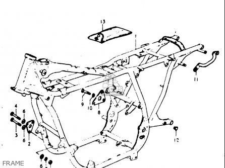 FRAME - GT750 1973 1974 1975 1976 1977 (K) (L) (M) (A) (B) USA (E03)