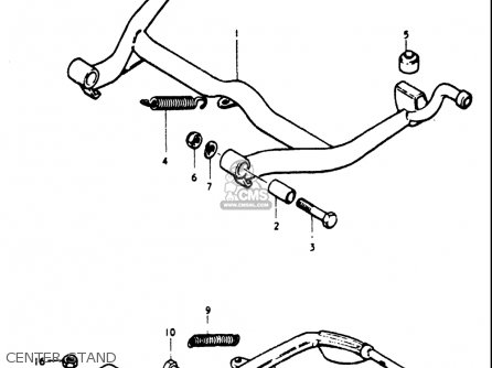 CENTER STAND - GT750 1973 1974 1975 1976 1977 (K) (L) (M) (A) (B) USA (E03)
