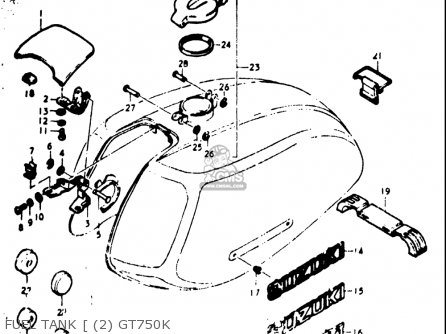 FUEL TANK [ (2) GT750K - GT750 1973 1974 1975 1976 1977 (K) (L) (M) (A) (B) USA (E03)