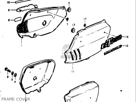 FRAME COVER - GT750 1973 1974 1975 1976 1977 (K) (L) (M) (A) (B) USA (E03)