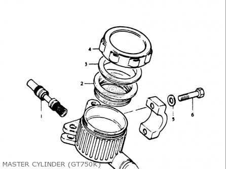 MASTER CYLINDER (GT750K) - GT750 1973 1974 1975 1976 1977 (K) (L) (M) (A) (B) USA (E03)