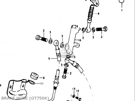 BRAKE HOSE (GT750K) - GT750 1973 1974 1975 1976 1977 (K) (L) (M) (A) (B) USA (E03)