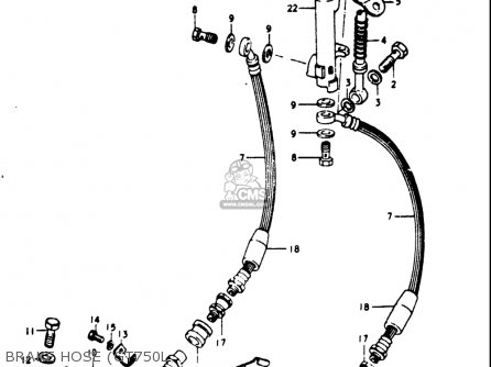 BRAKE HOSE (GT750L - GT750 1973 1974 1975 1976 1977 (K) (L) (M) (A) (B) USA (E03)