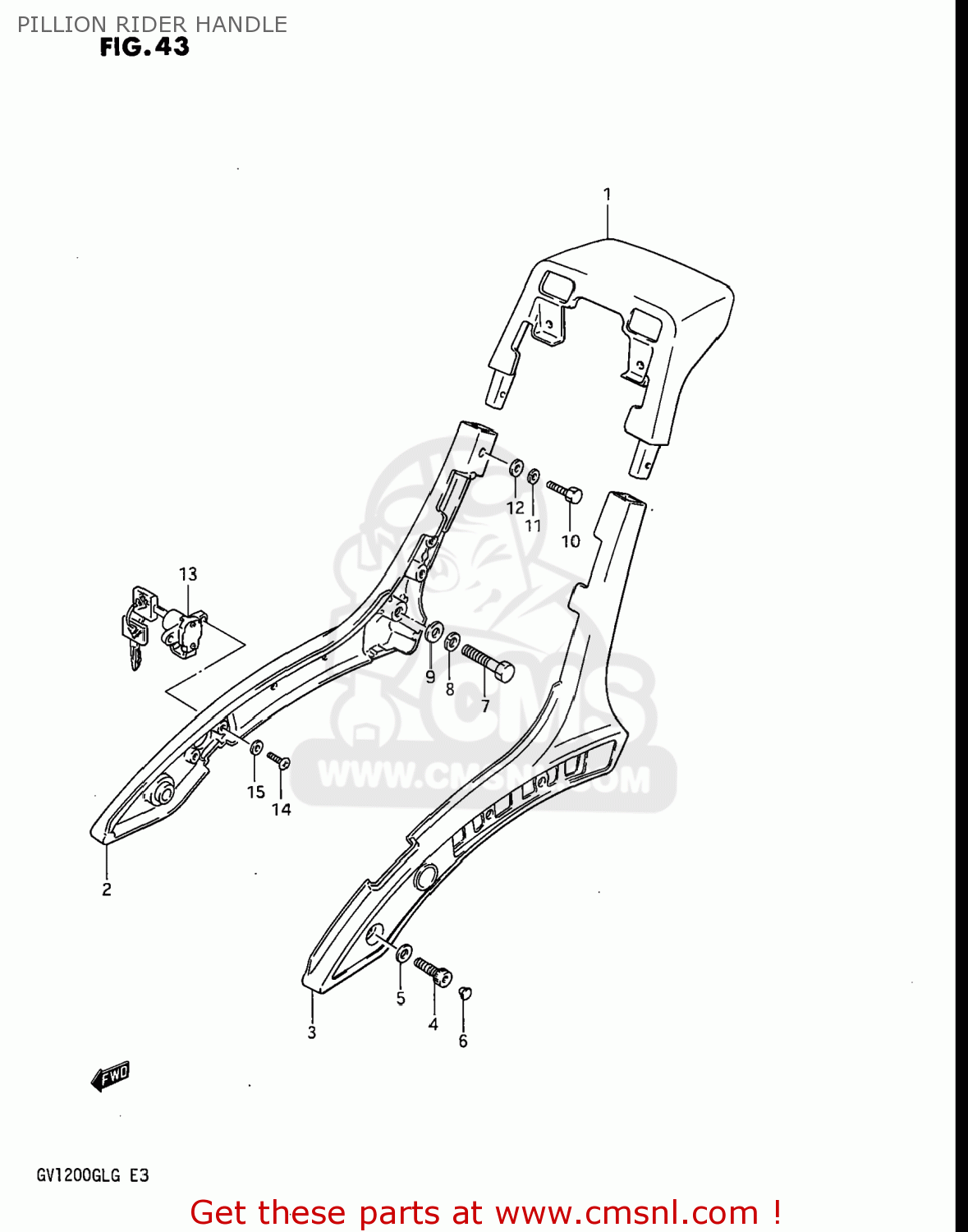 PILLION RIDER HANDLE GV1200GLF MADURA 1985 (F) USA (E03)
