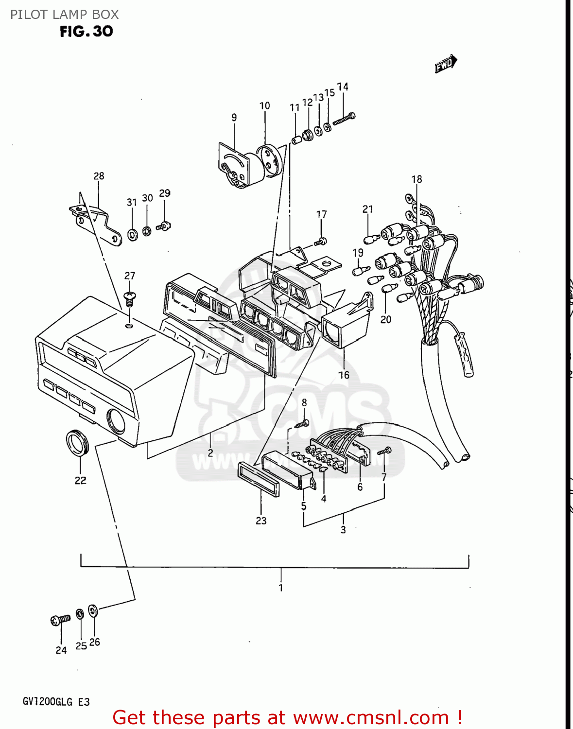 PILOT LAMP BOX GV1200GLF MADURA 1985 (F) USA (E03)