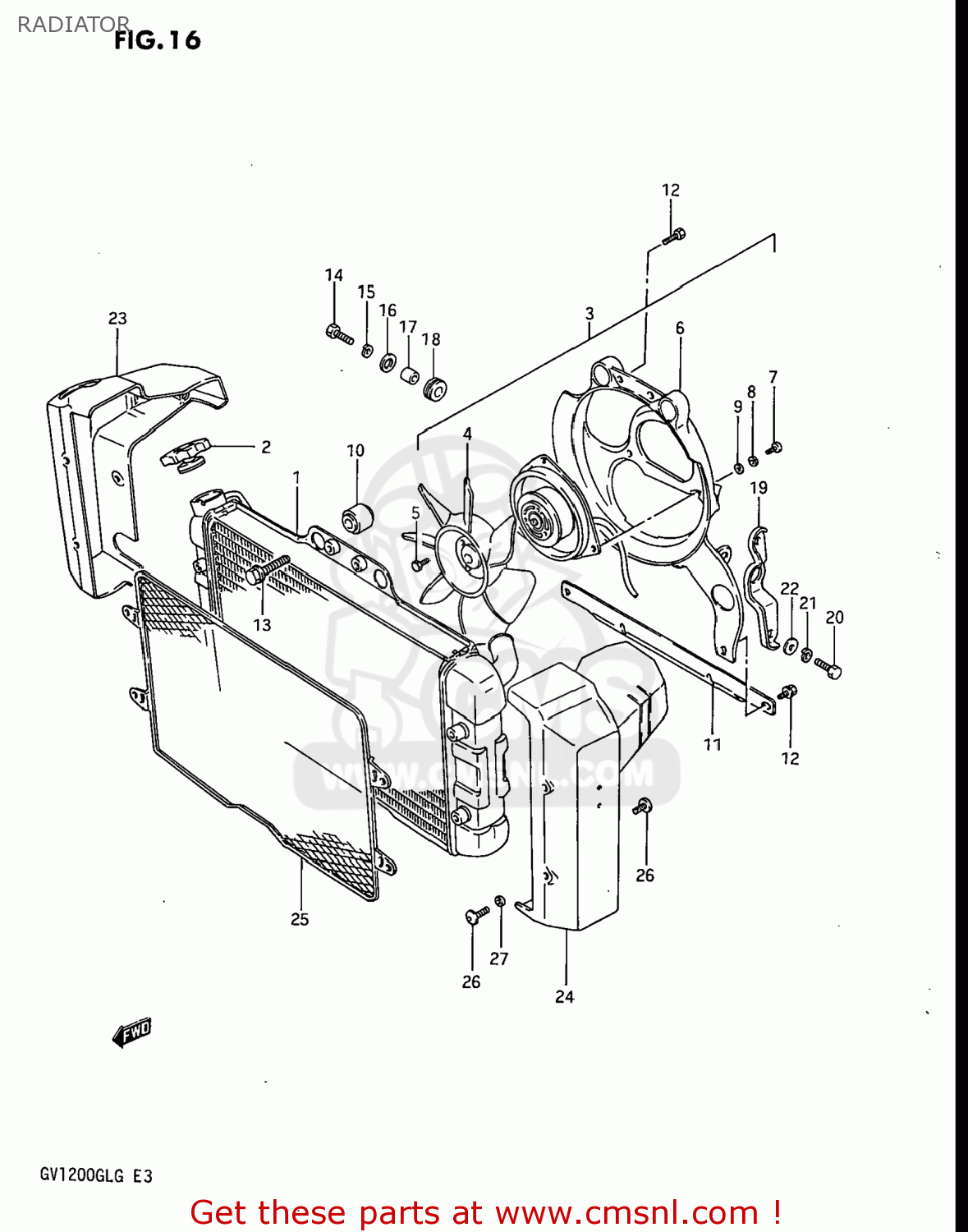 RADIATOR GV1200GLF MADURA 1985 (F) USA (E03)