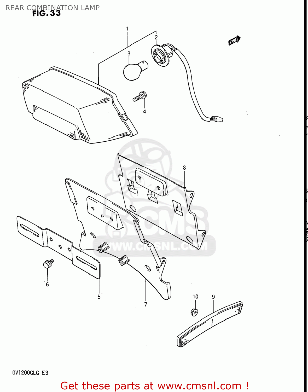 REAR COMBINATION LAMP GV1200GLF MADURA 1985 (F) USA (E03)