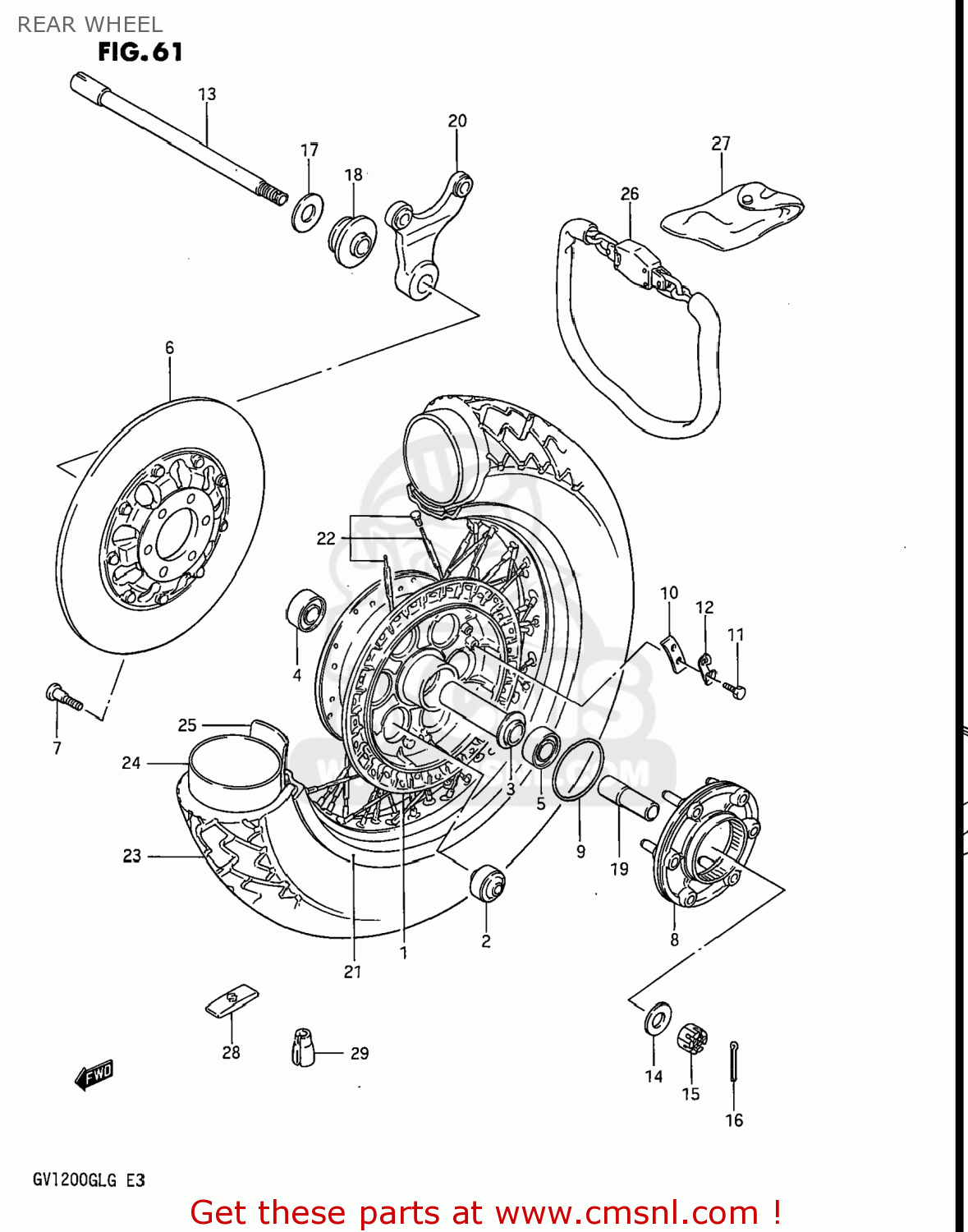 REAR WHEEL GV1200GLF MADURA 1985 (F) USA (E03)