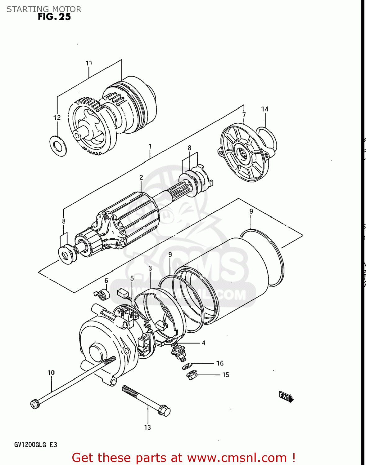 STARTING MOTOR GV1200GLF MADURA 1985 (F) USA (E03)