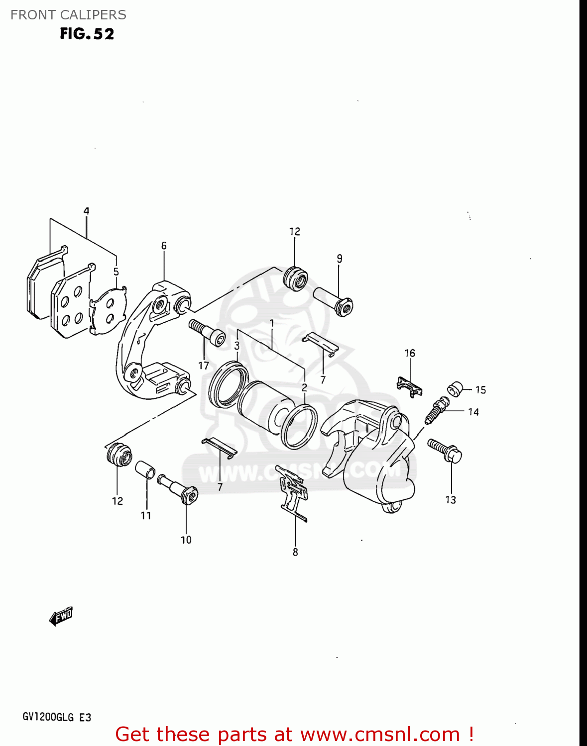 FRONT CALIPERS GV1200GLF MADURA 1986 (G) USA (E03)