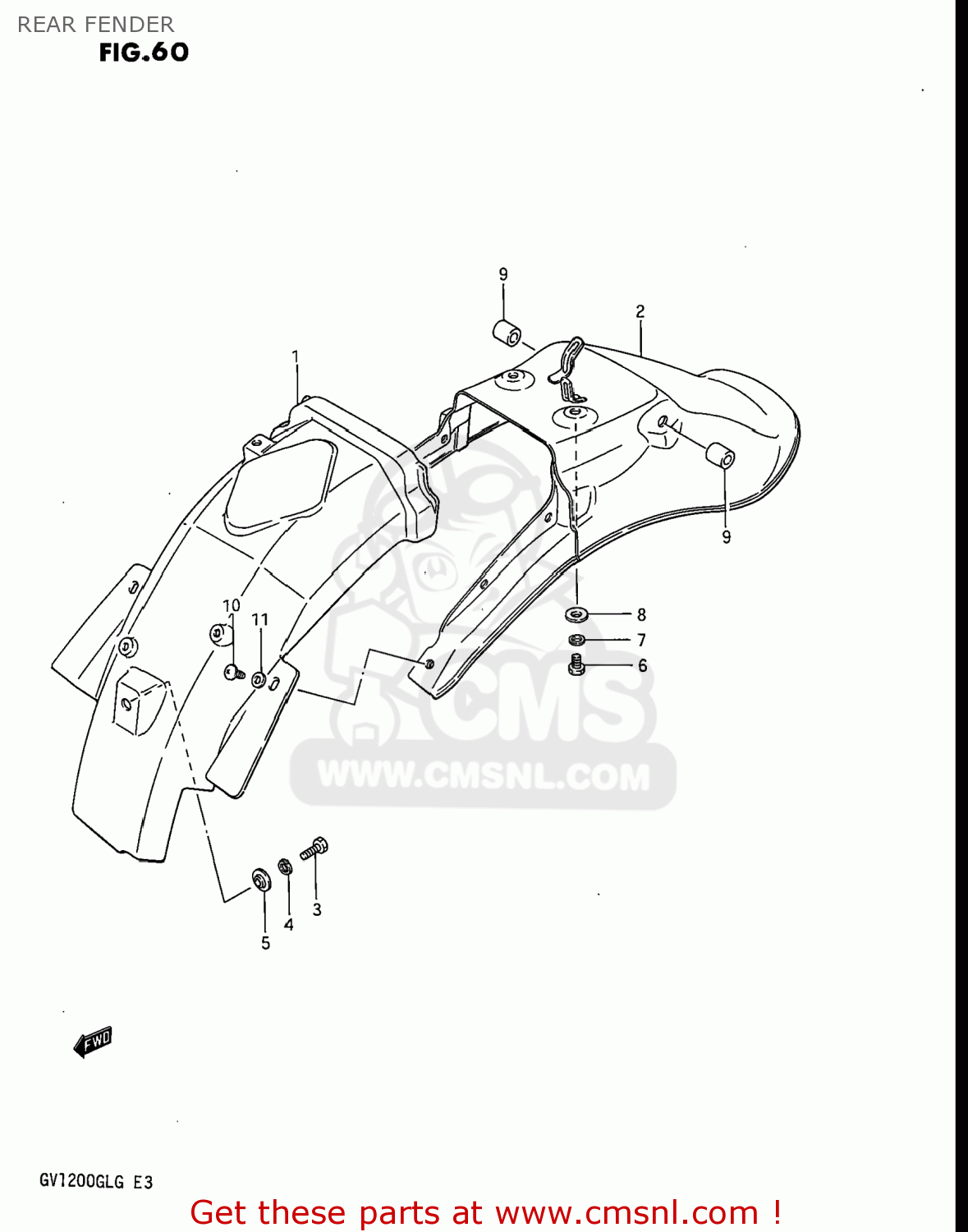 REAR FENDER GV1200GLF MADURA 1986 (G) USA (E03)