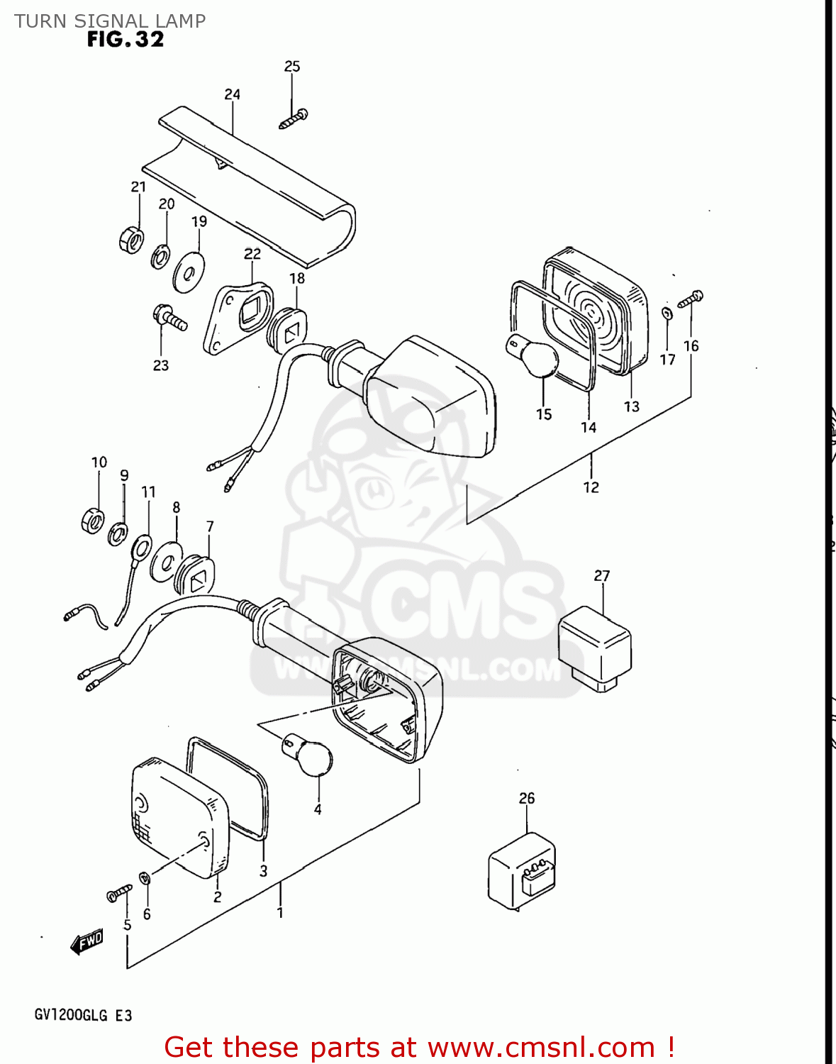TURN SIGNAL LAMP GV1200GLF MADURA 1986 (G) USA (E03)