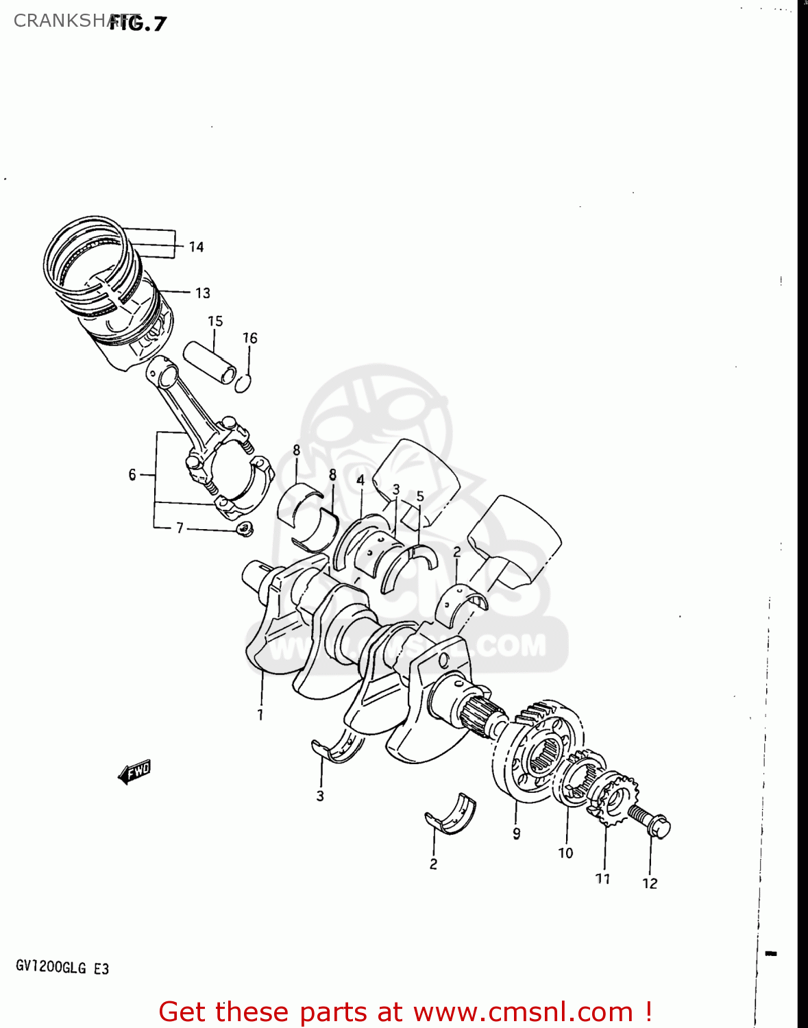 CRANKSHAFT GV1200GLF2 MADURA 1985 (F) USA (E03)