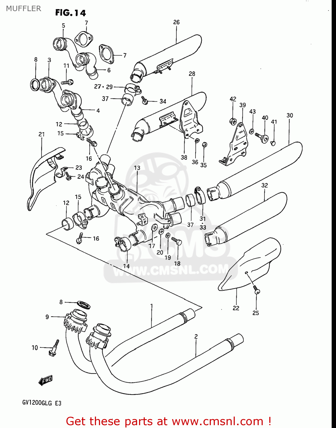 MUFFLER GV1200GLF2 MADURA 1985 (F) USA (E03)