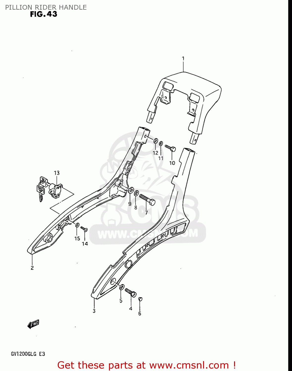 PILLION RIDER HANDLE GV1200GLF2 MADURA 1985 (F) USA (E03)