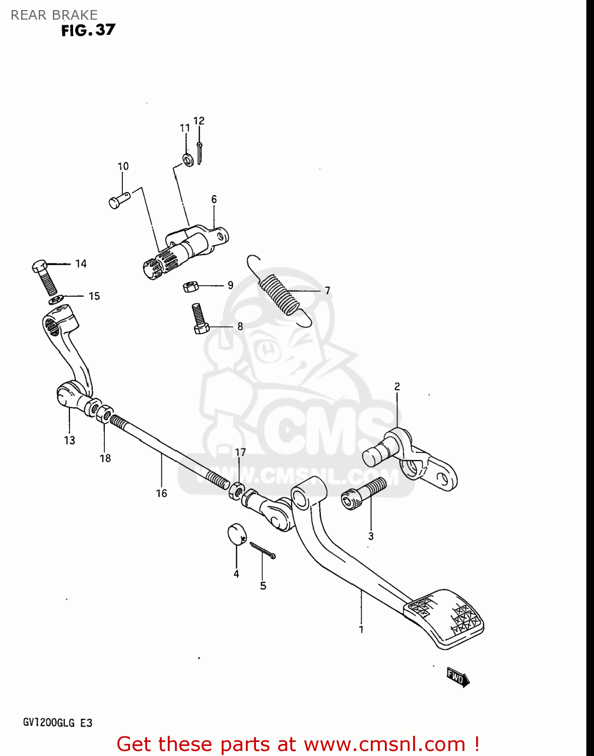REAR BRAKE GV1200GLF2 MADURA 1985 (F) USA (E03)