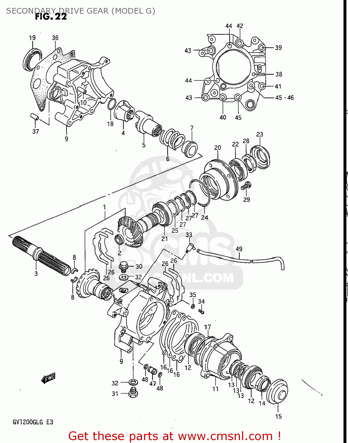 SECONDARY DRIVE GEAR (MODEL G) GV1200GLF2 MADURA 1985 (F) USA (E03)