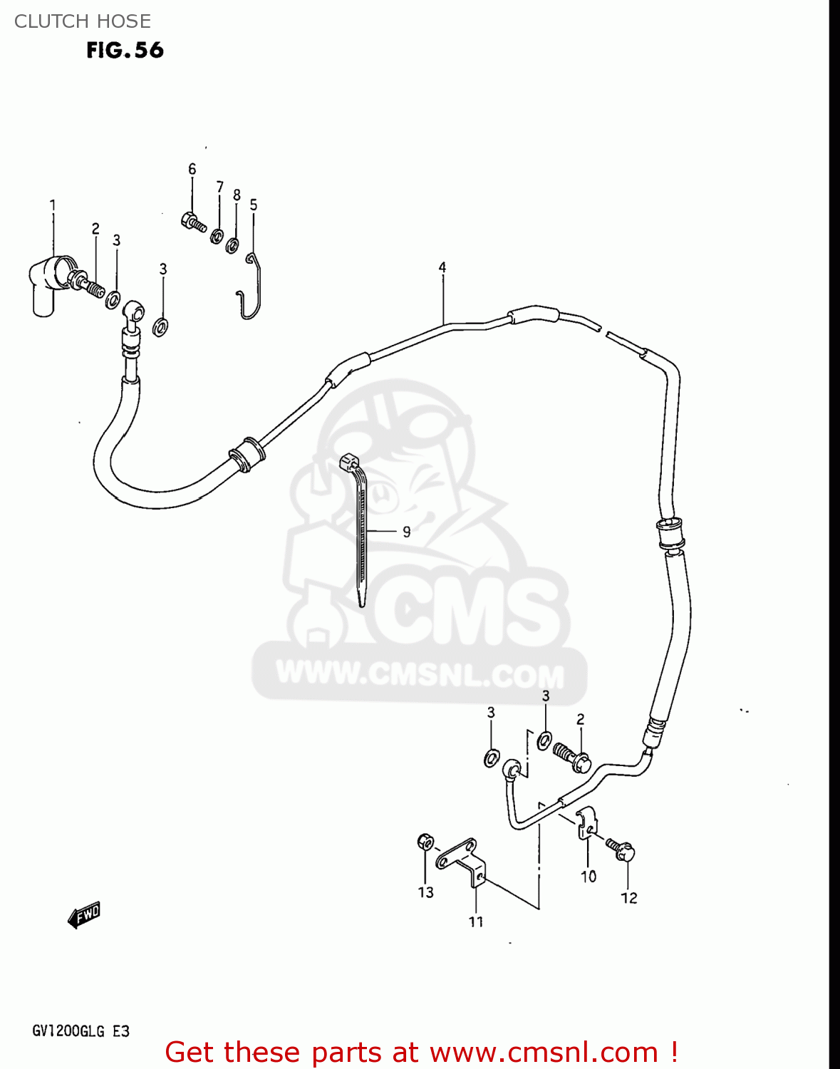 CLUTCH HOSE GV1200GLF2 MADURA 1986 (G) USA (E03)