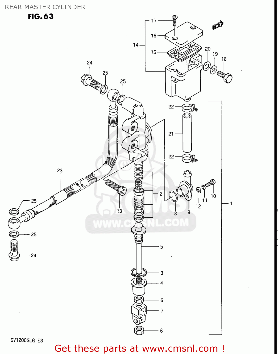 REAR MASTER CYLINDER GV1200GLF2 MADURA 1986 (G) USA (E03)