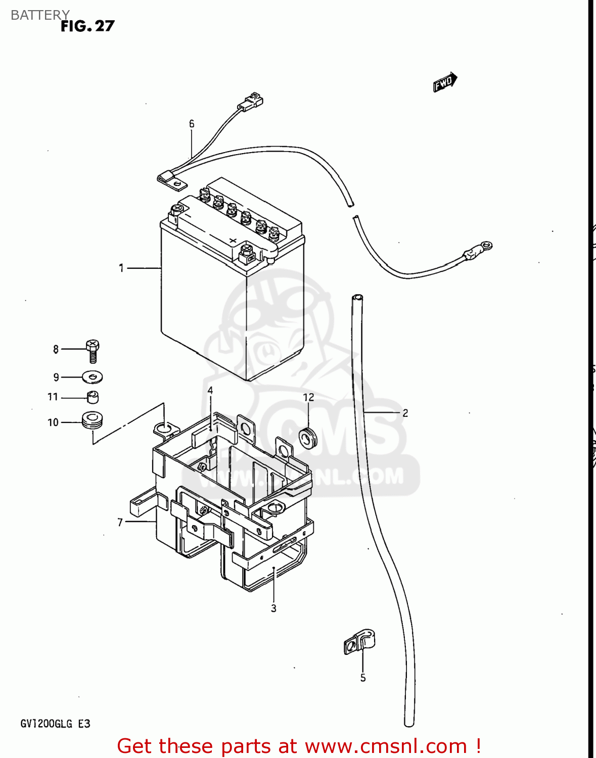 BATTERY GV1200GLG MADURA 1985 (F) USA (E03)