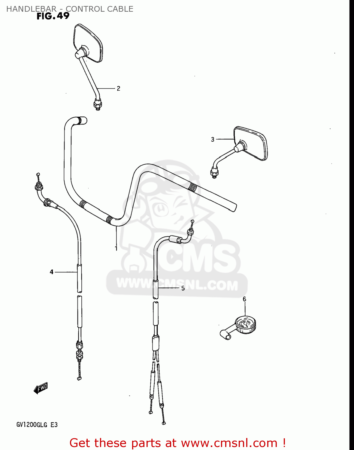 HANDLEBAR - CONTROL CABLE GV1200GLG MADURA 1985 (F) USA (E03)