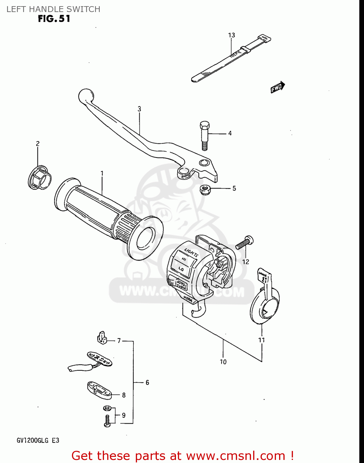 LEFT HANDLE SWITCH GV1200GLG MADURA 1985 (F) USA (E03)
