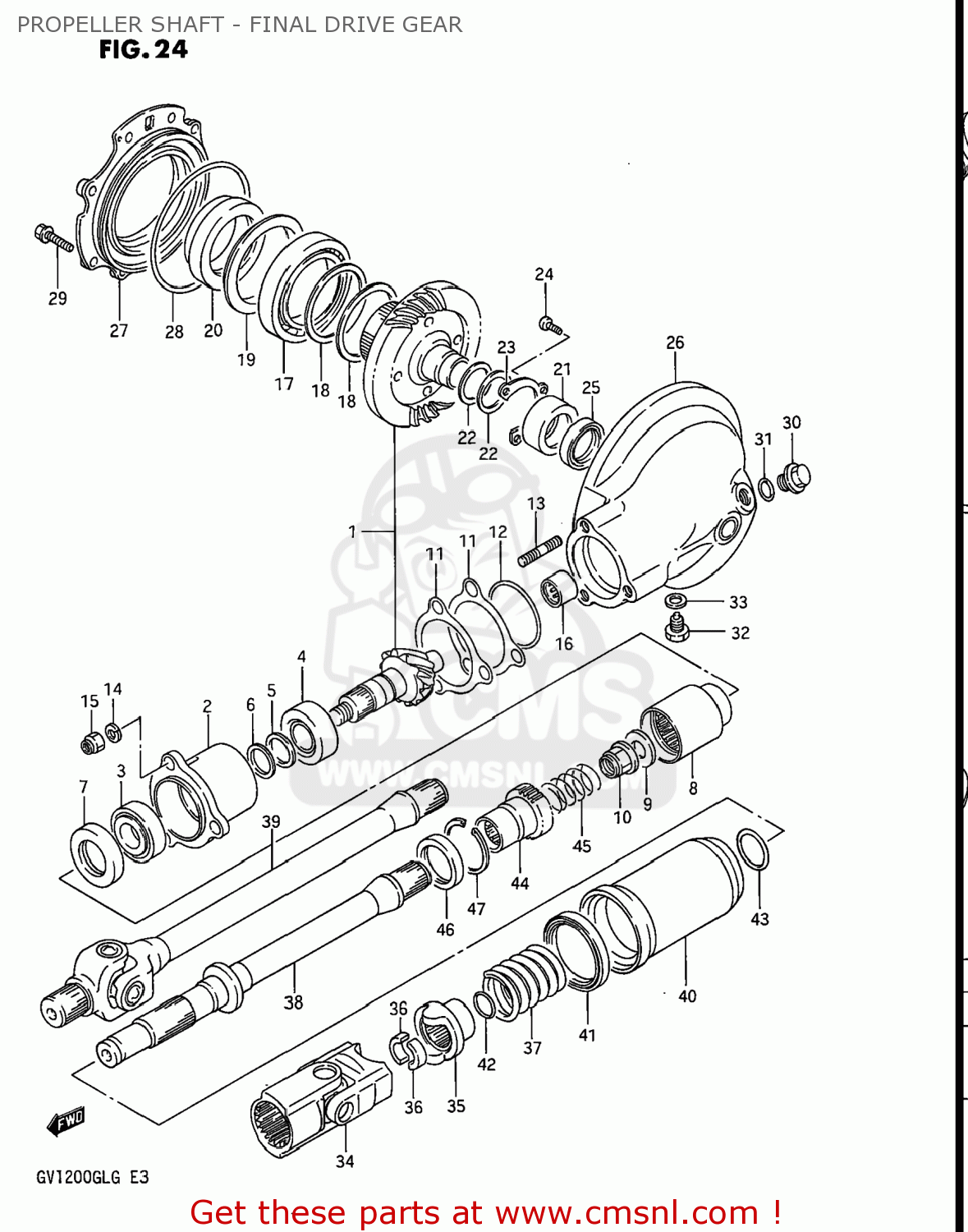 PROPELLER SHAFT - FINAL DRIVE GEAR GV1200GLG MADURA 1985 (F) USA (E03)