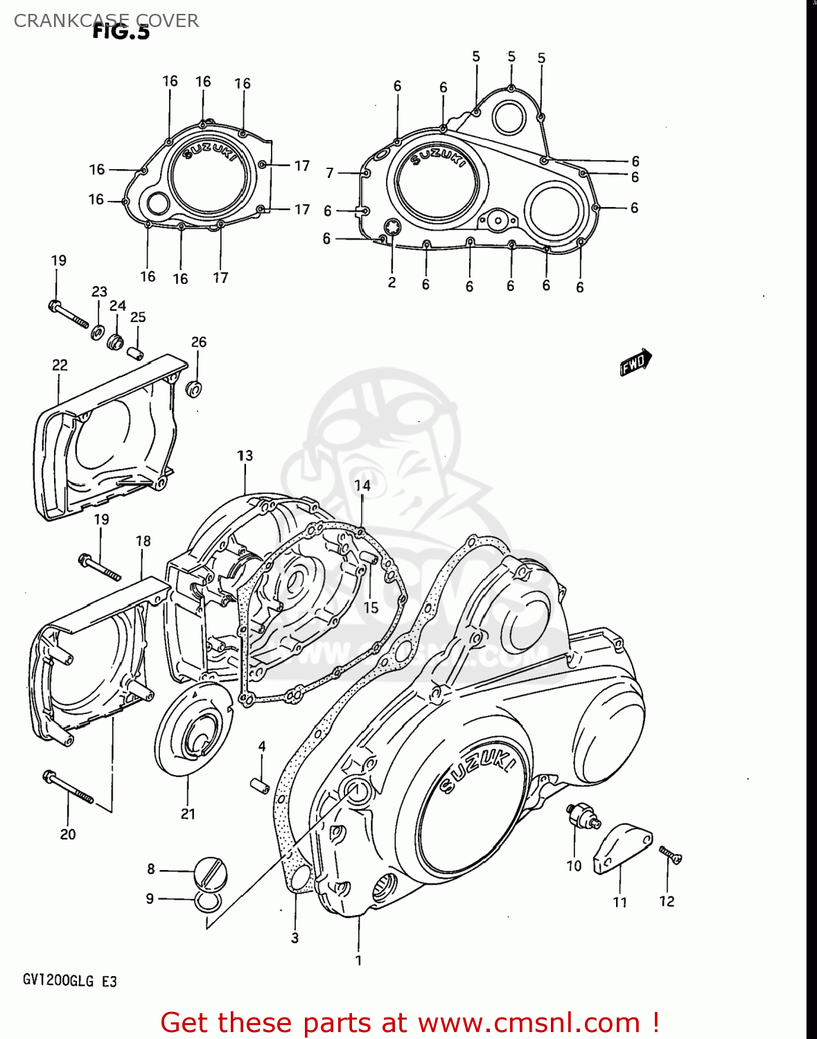 CRANKCASE COVER GV1200GLG MADURA 1986 (G) USA (E03)
