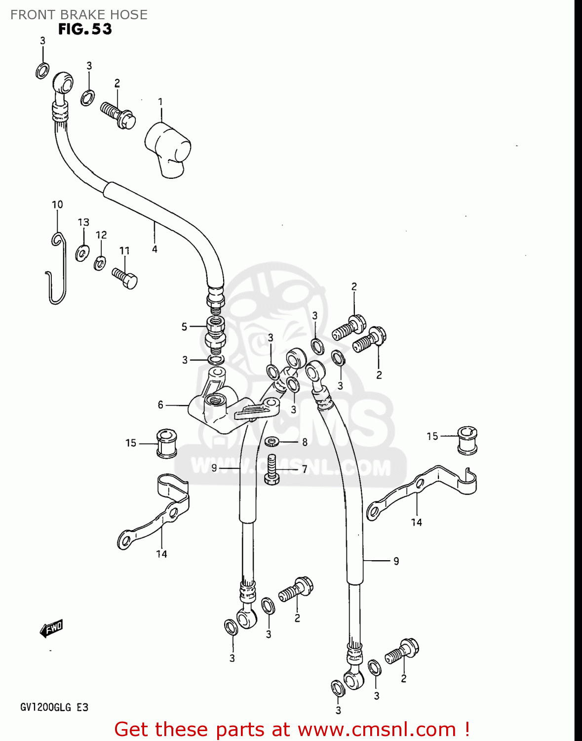 FRONT BRAKE HOSE GV1200GLG MADURA 1986 (G) USA (E03)