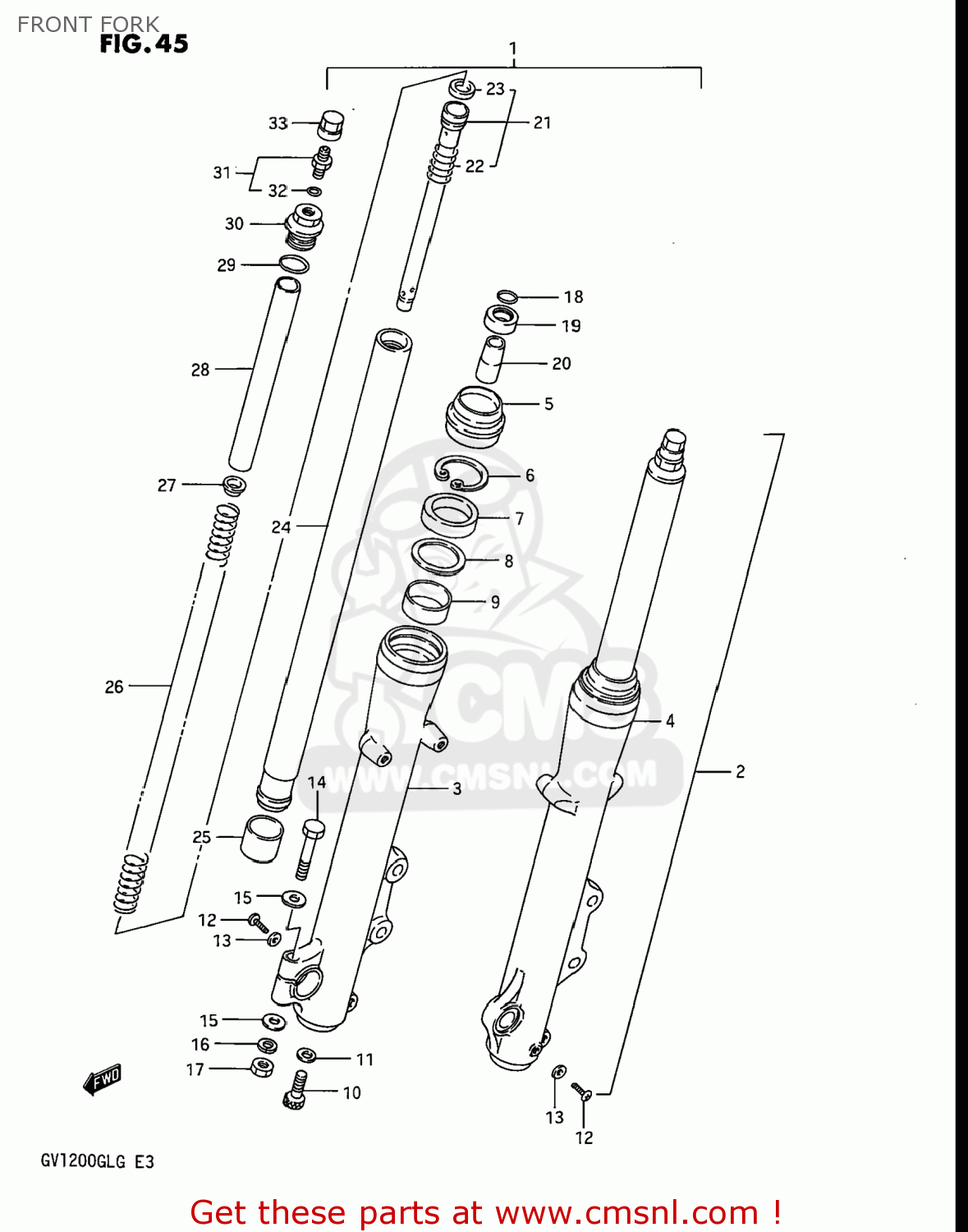 FRONT FORK GV1200GLG MADURA 1986 (G) USA (E03)