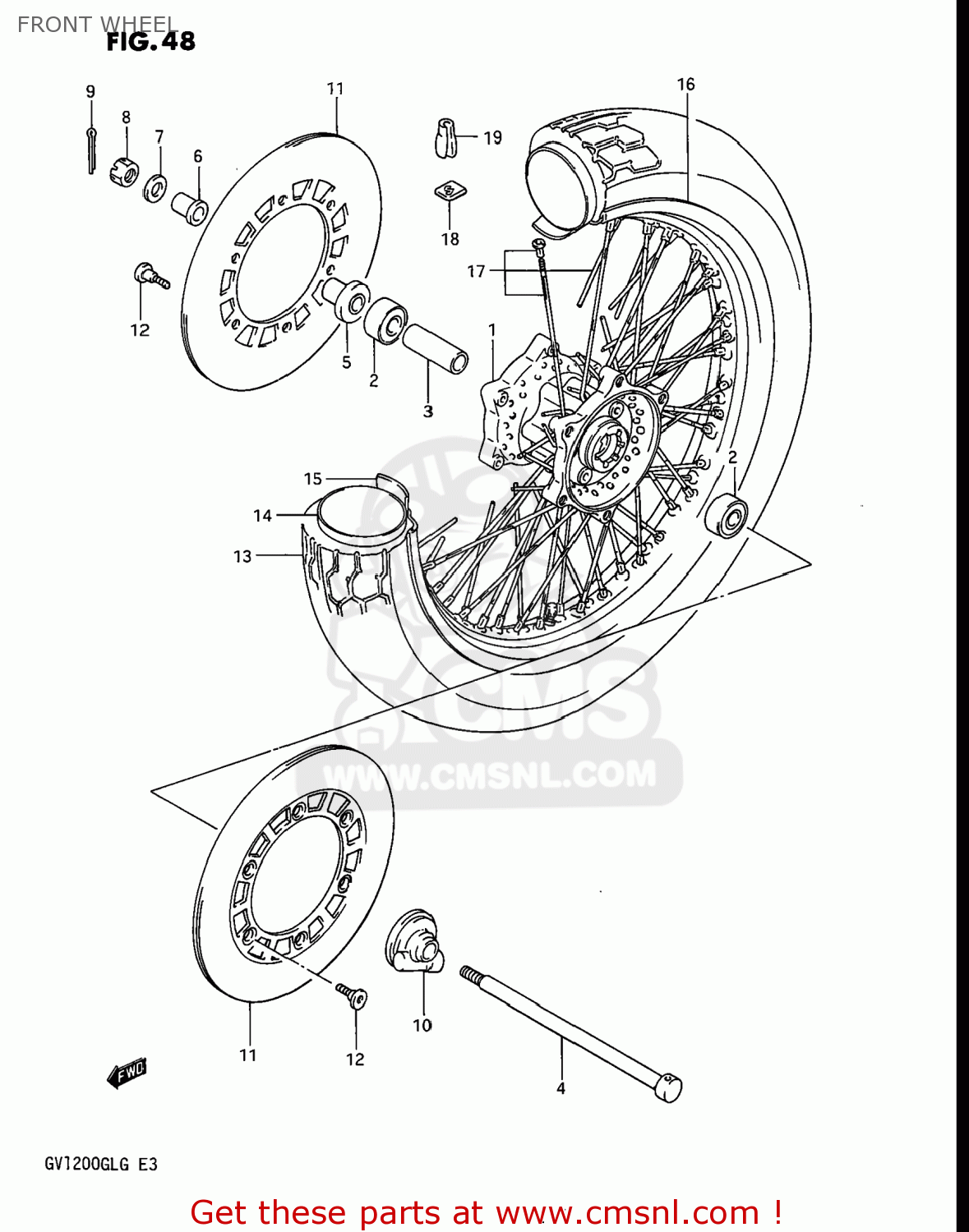 FRONT WHEEL GV1200GLG MADURA 1986 (G) USA (E03)