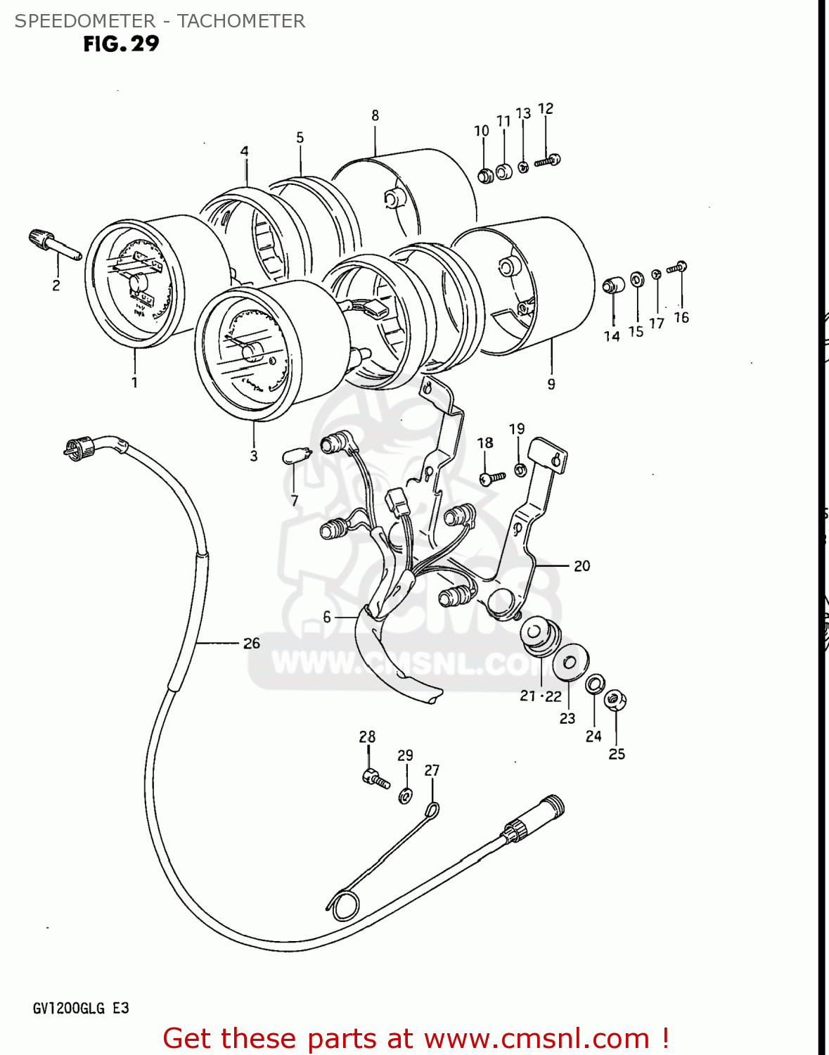 SPEEDOMETER - TACHOMETER GV1200GLG MADURA 1986 (G) USA (E03)