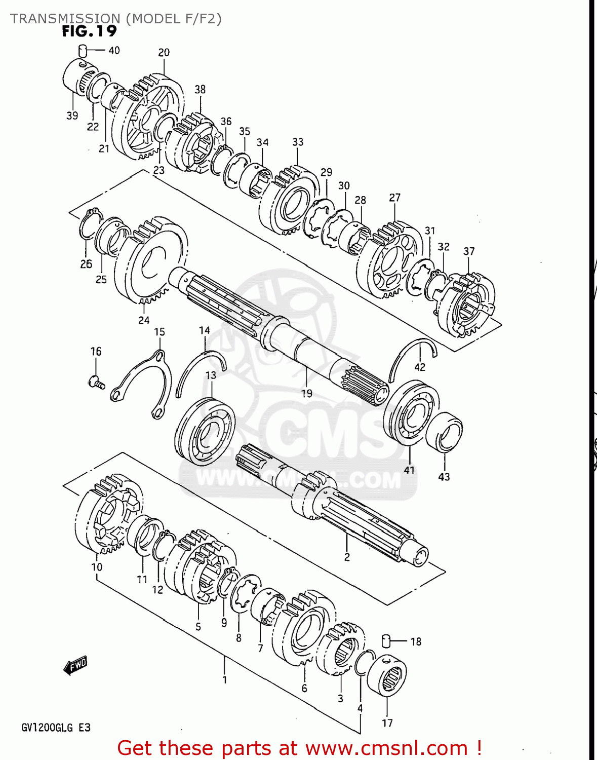TRANSMISSION (MODEL F/F2) GV1200GLG MADURA 1986 (G) USA (E03)