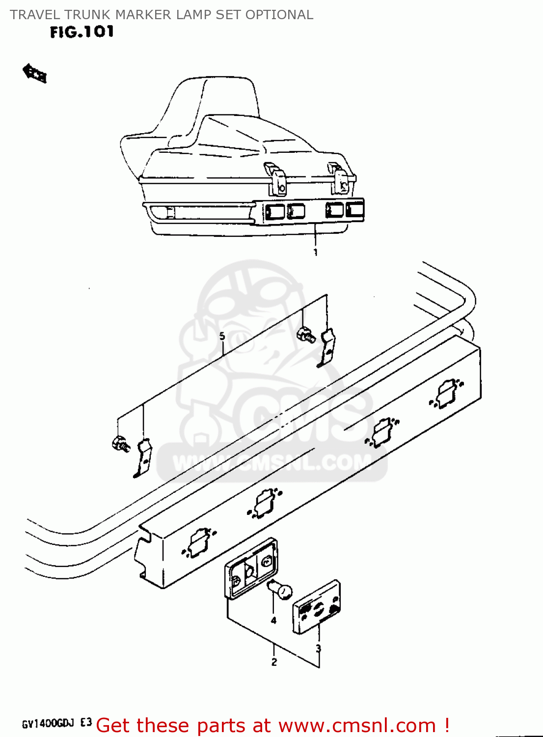 TRAVEL TRUNK MARKER LAMP SET OPTIONAL GV1400GC 1986 (G) (E01)
