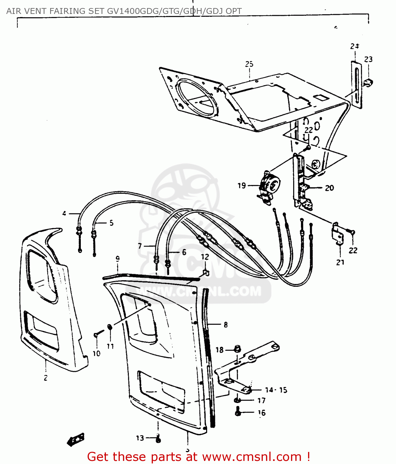 AIR VENT FAIRING SET GV1400GDG/GTG/GDH/GDJ OPT GV1400GC 1986 (G) (E01)