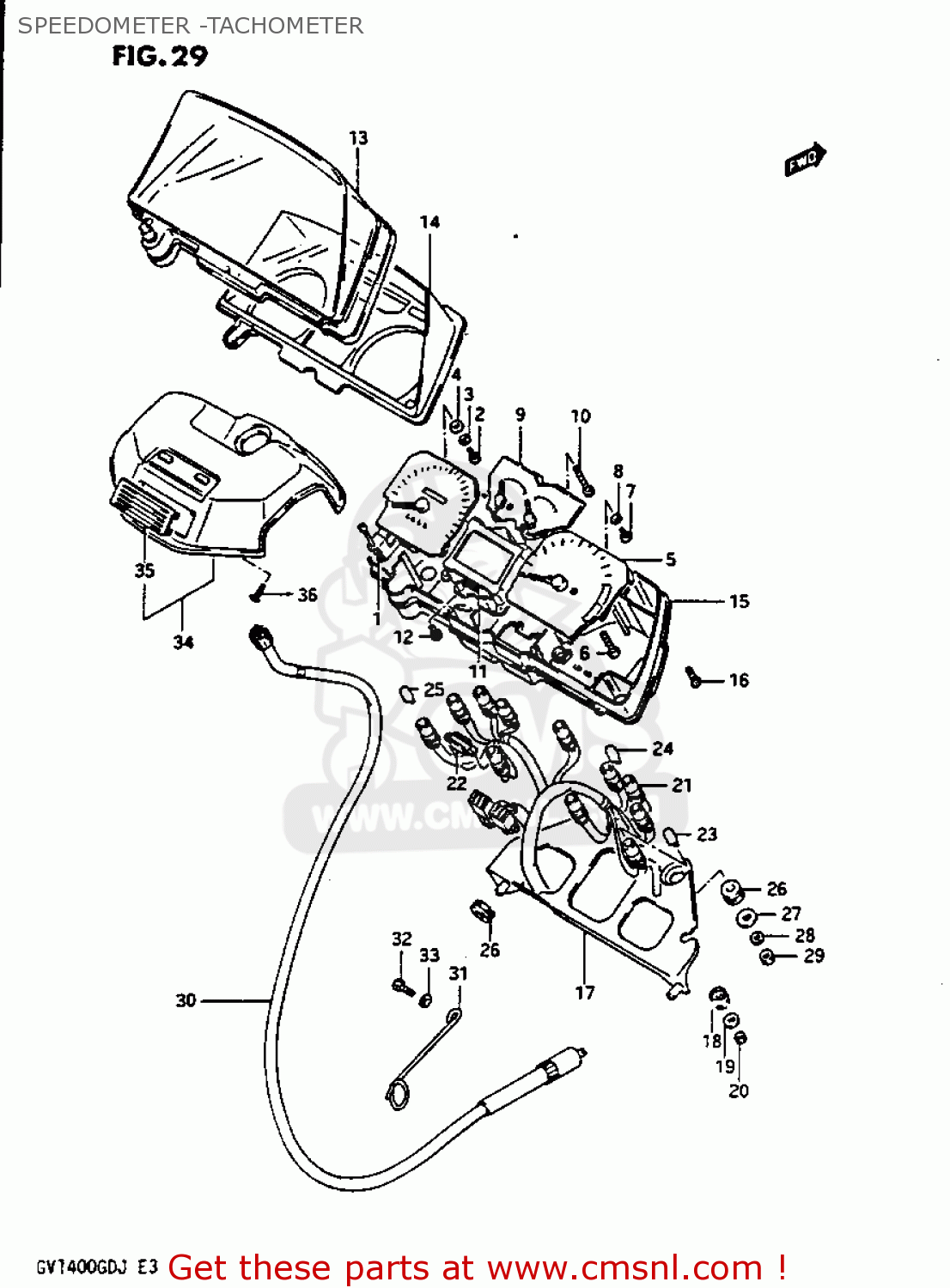 SPEEDOMETER -TACHOMETER GV1400GC 1986 (G) (E01)