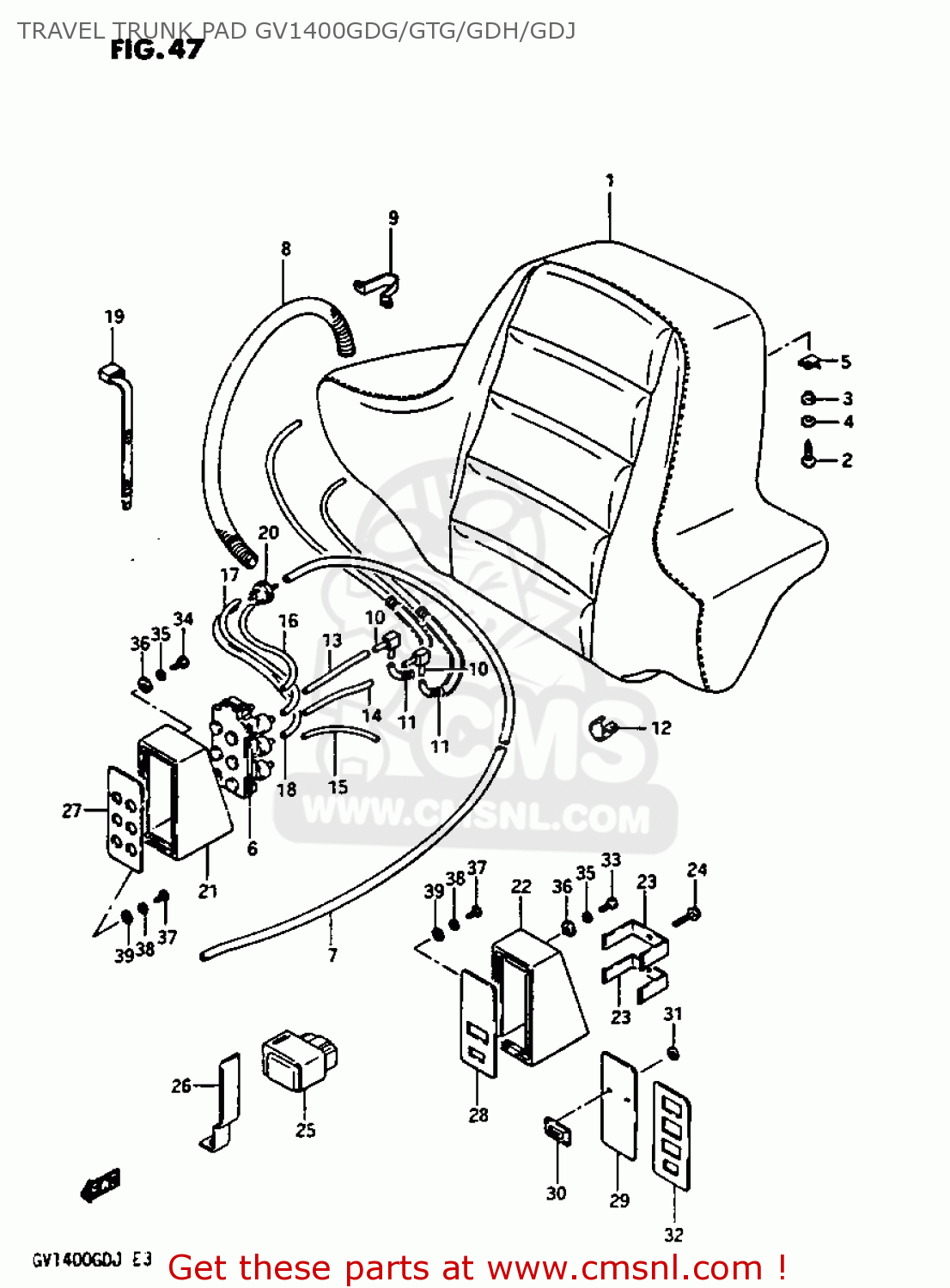 TRAVEL TRUNK PAD GV1400GDG/GTG/GDH/GDJ GV1400GC 1986 (G) (E01)
