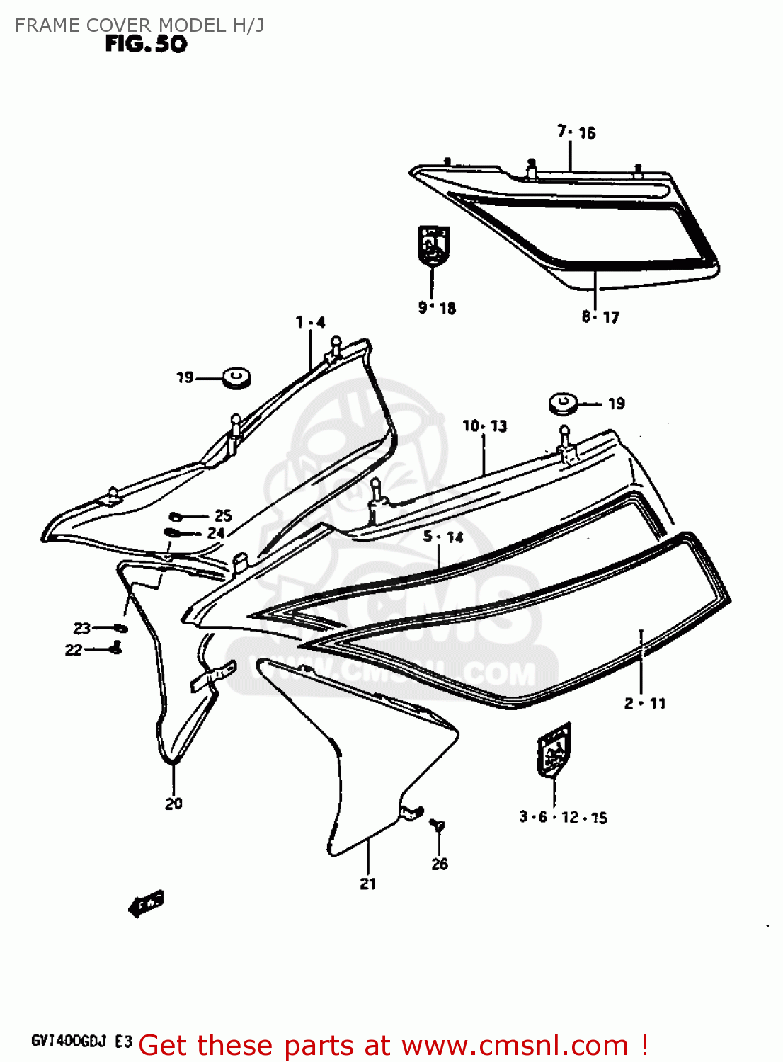 FRAME COVER MODEL H/J GV1400GC 1986 (G) (E01)