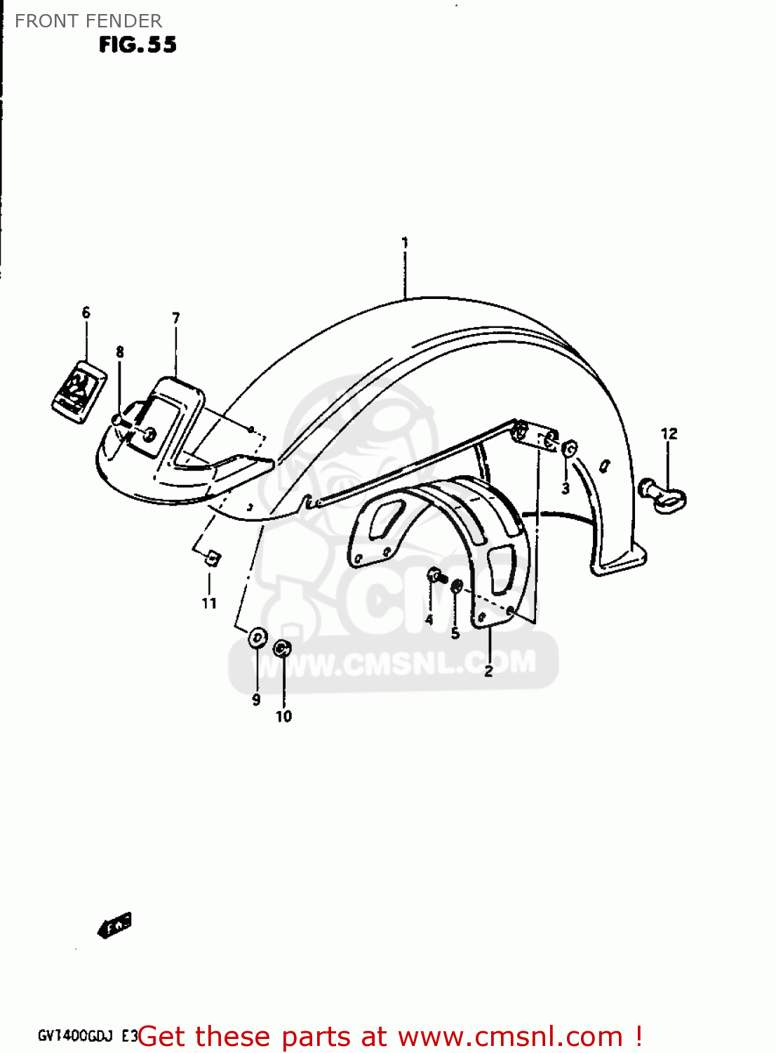 FRONT FENDER GV1400GC 1986 (G) (E01)